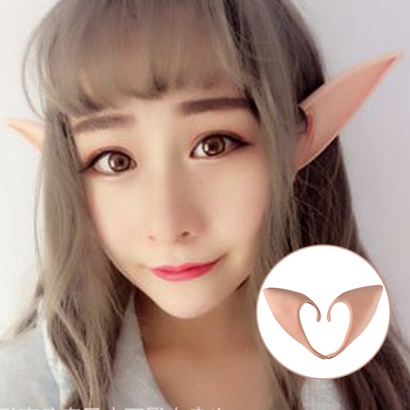 ź õ   ڽ ׼ ҷ Ƽ ؽ Ʈ  ö  ¥ /Mysterious Angel Elf Ears Cosplay Accessories Halloween Party Latex Soft Pointed Prosthetic Tip
